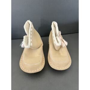 Crocs Boots Size 9c Toddler Suede Beige Pink Little Girl